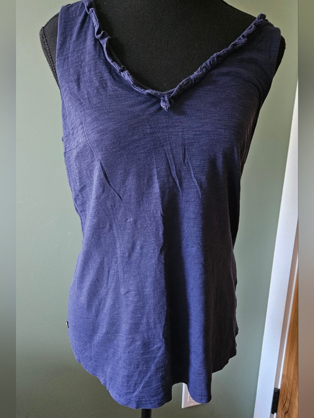 Lilly Pulitzer Navy V-Neck Ruffle Tank